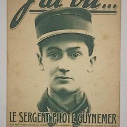 Revue J'ai vu... f&eacute;vrier 1916 sergent pilote GUYNEMER WW1 *