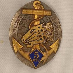 Insigne 5&egrave;me R&eacute;giment Tirailleurs S&eacute;n&eacute;galais France 40 WW2 *