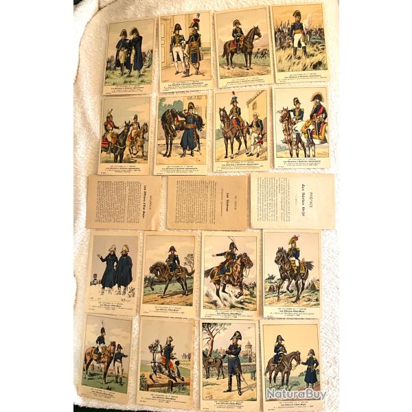 Lot de 16 cartes postales illustr�es militaires uniformes 1 er empire Cdt Bucquoy s�rie 61 et 62