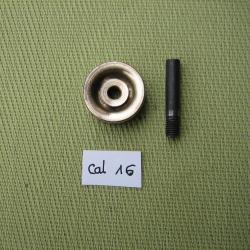Lissoir laiton calibre 16 gros mod&egrave;le avec sa tige de fixation perceuse