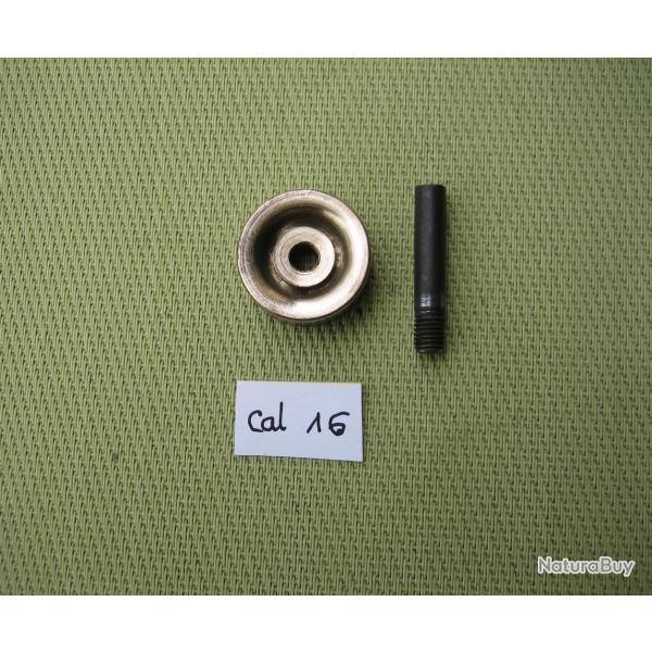 Lissoir laiton calibre 16 gros mod�le avec sa tige de fixation perceuse