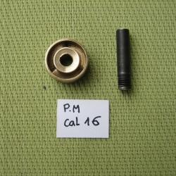 Lissoir laiton calibre 16 avec sa tige de fixation perceuse