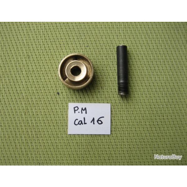 Lissoir laiton calibre 16 avec sa tige de fixation perceuse