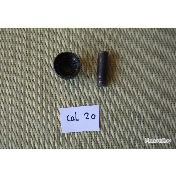 Lissoir acier calibre 20 avec sa tige de fixation perceuse
