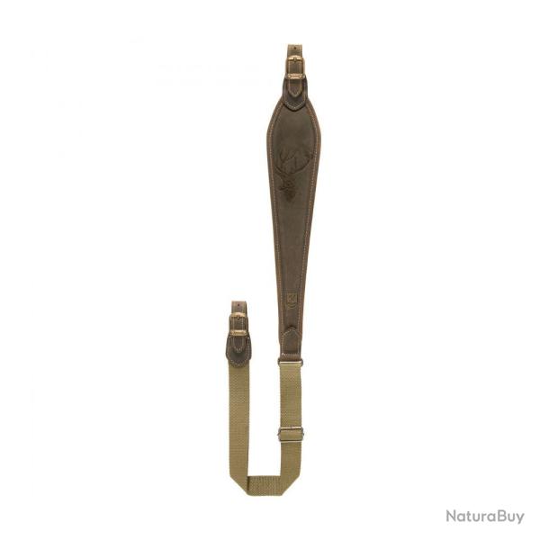 Bretelle Carabine Cuir Imprim� Cerf Riserva - bretelle cerf riserva