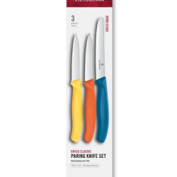 Victorinox 6.7116.32C1 - Set 3 Couteaux d'Office Jaune Orange Bleu - Lames Inox