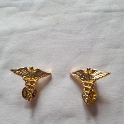 Crest  M&eacute;dic  OFFICIER ,  Insigne de col US WW2 ( 3)