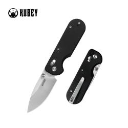 Couteau Kubey Bedrock Crossbar Lock Lame Acier D2 Manche G10 Noir KUB505A