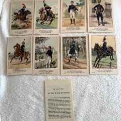 Lot de 8 cartes postales illustr&eacute;es uniformes du 1 er empire s&eacute;rie 51 et 52 cdt Bucquoy.
