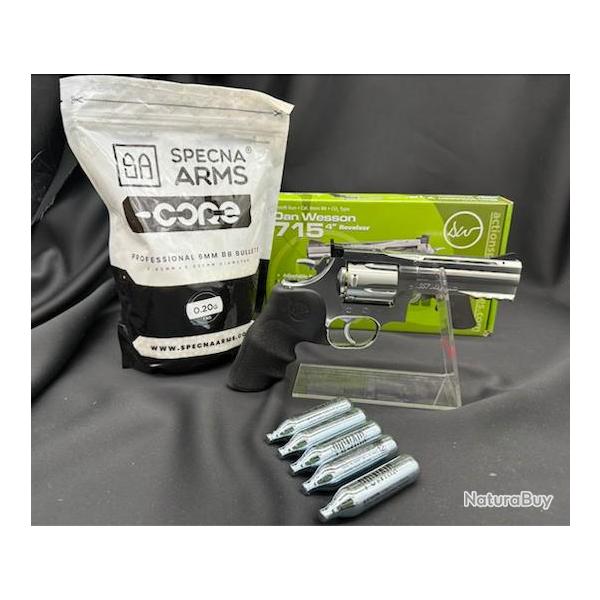 Pack pr�t a tirer REVOLVER 6MM DAN WESSON 715 4'' CO2 SILVER