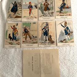 Lot de 8 cartes postales illustr&eacute;es 1 er empire artillerie en Espagne 38 &egrave;me s&eacute;rie