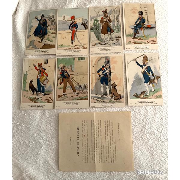 Lot de 8 cartes postales illustr�es 1 er empire artillerie en Espagne 38 �me s�rie