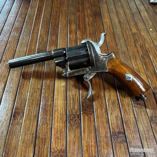 BEAU REVOLVER DE POCHE POUR LA DEFENSE 7 mm BROCHE MECANISME PARFAIT