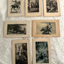 7 cartes postales anciennes La bienheureuse Jeanne d'Arc en noir et blanc