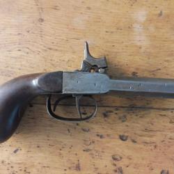 pistolet poudre noire 2 canons fonctionnel ressort puissant.tirable