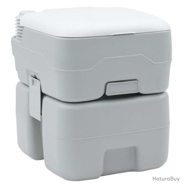 Toilette camping poly�thyl�ne gris blanc 41,5x36,5x42 cm portable robuste