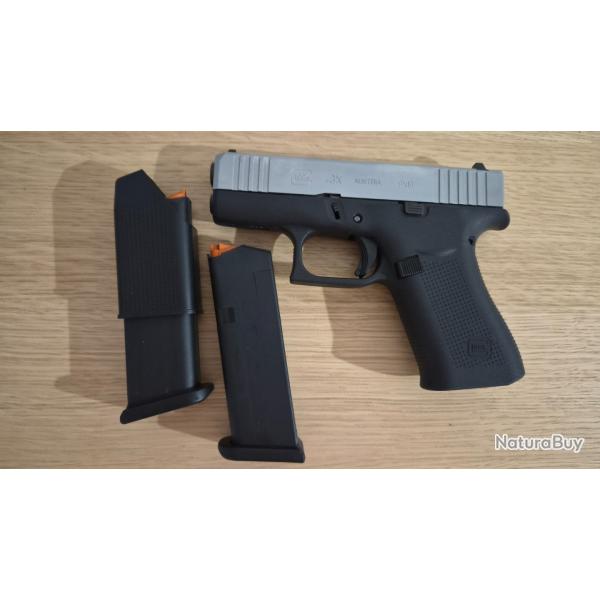 Vend pistolet glock 43x bicolore ayant tir� 50 cartouches