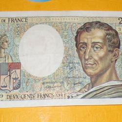 BILLET  DE 200 FRANCS MONTESQUIEU DE 1981  , SERIE B 003, BON ETAT VOIR PHOTOS . POUR TOUT RENSEIGNE