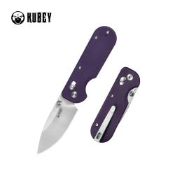 Couteau Kubey Bedrock Crossbar Lock Lame Acier D2 Manche G10 Violet KUB505C