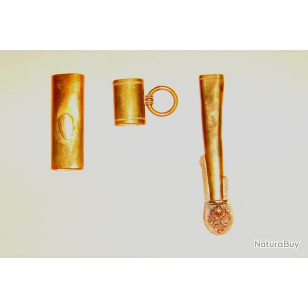 Chape, b�li�re, et bouterolle en laiton, anciennes, pour fourreau de sabre mod�les 1837, 1853, 1891.