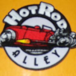 TISSU PATCH : HOT ROD , ALLEY , DIAMETRE 8 CM , BON ETAT VOIR PHOTOS . POUR TOUT RENSEIGNEMENT ME CO