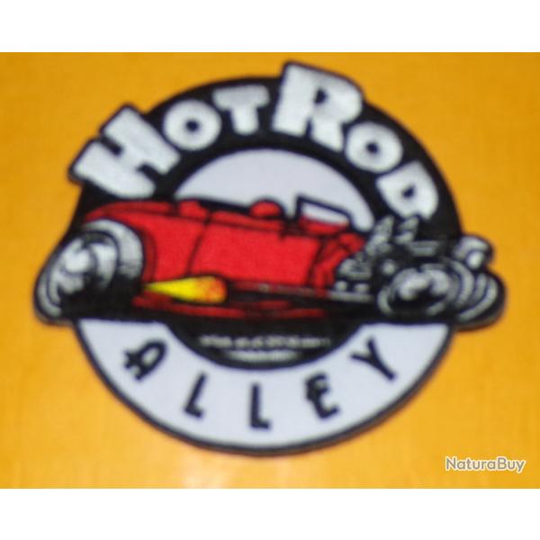 TISSU PATCH : HOT ROD , ALLEY , DIAMETRE 8 CM , BON ETAT VOIR PHOTOS . POUR TOUT RENSEIGNEMENT ME CO