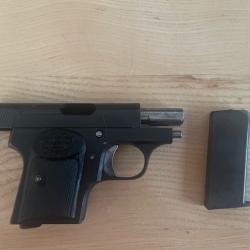 Pistolet calibre 6.35 Soci&eacute;t&eacute; d'Armes Paris, arme de poche, cat&eacute;gorie B, en &eacute;tat de marche, 1906.