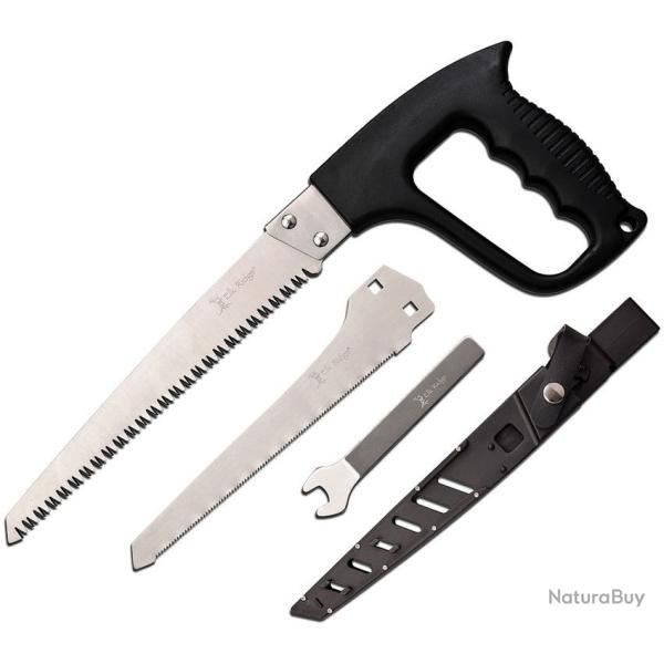 Scie a Main Elk Ridge Acier 3Cr13 Manche ABS Noir ERSAW004BK