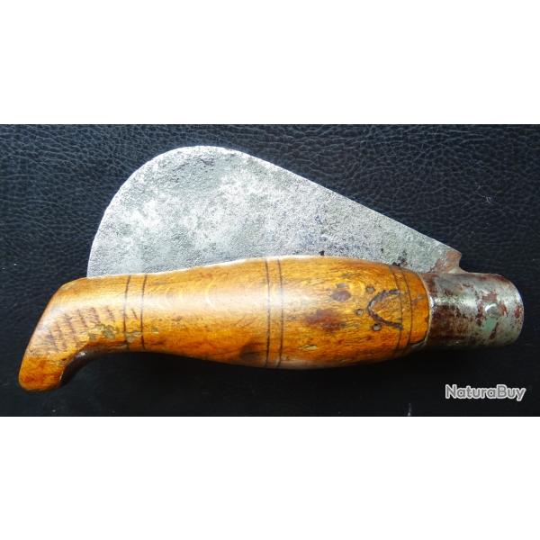 COUTEAU PLIANT RARISSIME SERPETTE NONTRON SABOT 19 �me BUIS PIECE MUSEALE