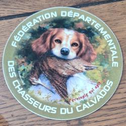 Autocollant chasse vintage , &eacute;pagneul breton , B&eacute;casses,  becassiers