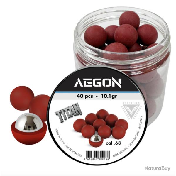 40 balles Titan cal.68 coeur bille acier pour T4E cal.68 - Aegon