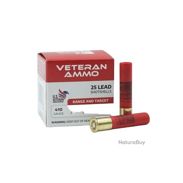 Cartouches VETERAN AMMO calibre 410Mag 3'' 17gr bourre jupe n�6 ou 7.5 x25 6