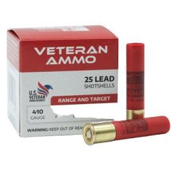 Cartouches VETERAN AMMO calibre 410Mag 3'' 17gr bourre jupe n&deg;6 ou 7.5 x25 7.5