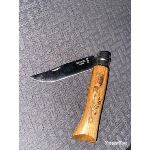 Lot couteaux Opinel N�8 Inox - motif Escalade - Neufs