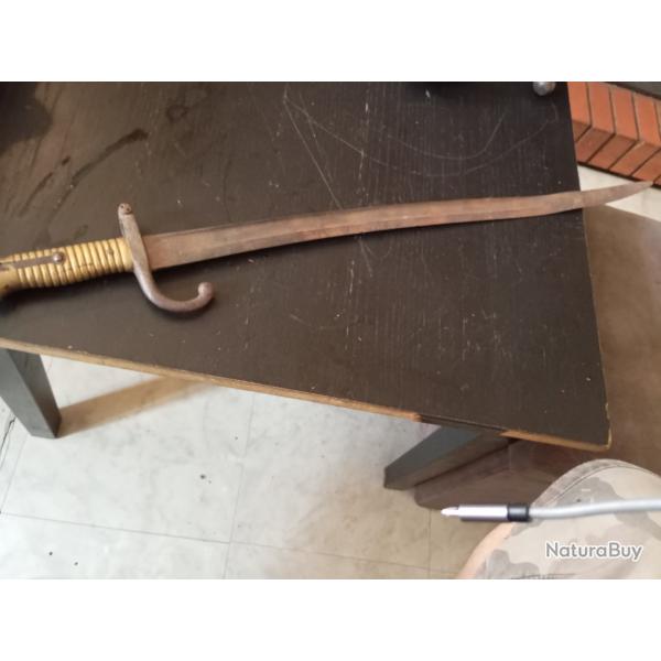 Ba�onnette de fusil Chassepot. Bon �tat.