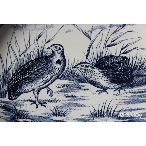 Grand plat motif Cailles