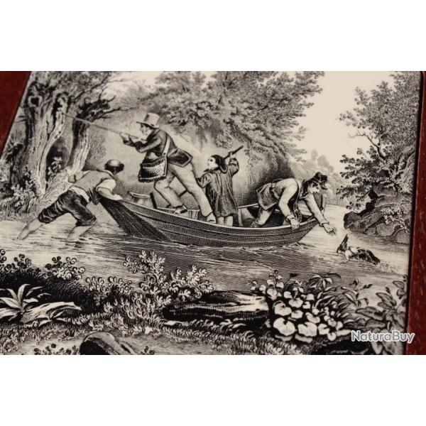 Plateau � fromage sc�ne de chasse aux canards