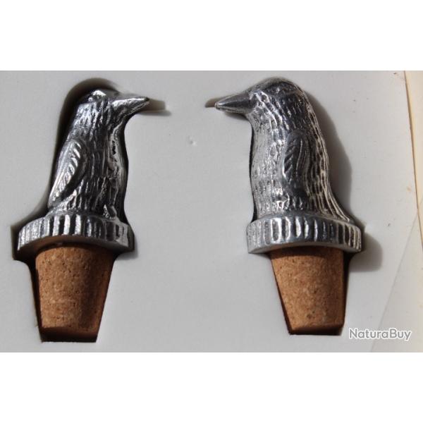 Bouchons motifs pingouin en m�tal neuf