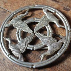 Dessous de plat m&eacute;tal  t&eacute;lescopique motif canards
