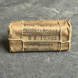 TRES BEAU paquet original de 6 cartouches 11 mm Gras Mle 1879 VERNIES - Bourges 1883 - PORT COMPRIS