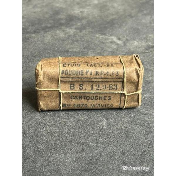 TRES BEAU paquet original de 6 cartouches 11 mm Gras Mle 1879 VERNIES - Bourges 1883 - PORT COMPRIS
