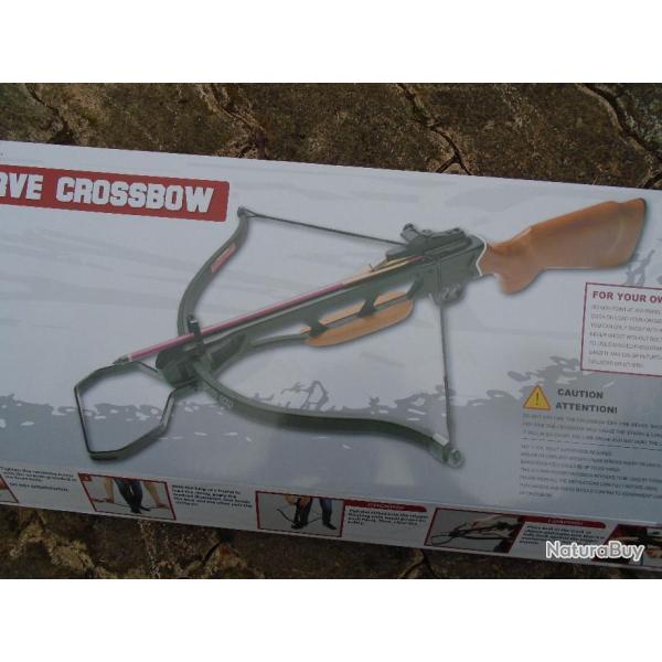 Fusil Arbal�te HOMME Puissance 150 LBS Vis�e Manche Composite Marron + 2 Fl�ches Chargement Etrier