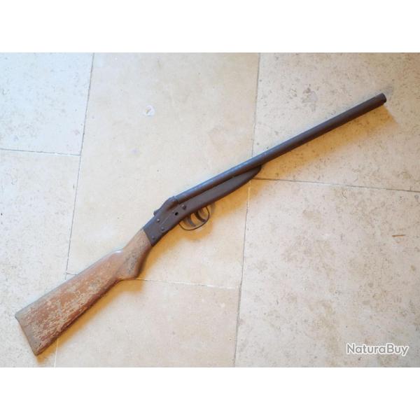 ANCIEN jouet (sans marque) fusil chasse juxtapos� non fonctionnel � brisure ann�es 30 refTIN22JOU001