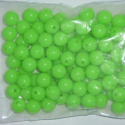 lot de 100  perles verte de 6 mm  pour montage ligne peche en mer