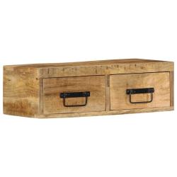 Meuble TV mural gain de place rangement 60 x 30 x 19 cm en bois massif de manguier brut 02_0057689