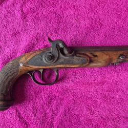 Tres beau pistolet a piston de grande calit&eacute;e a restaurer