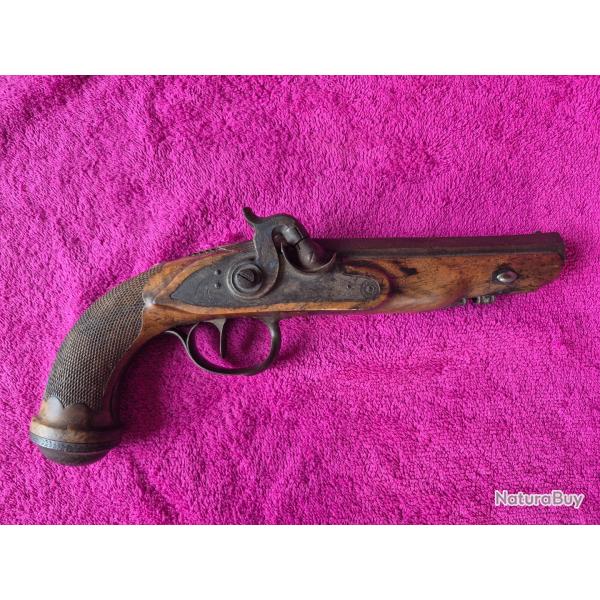 Tres beau pistolet a piston de grande calit�e a restaurer