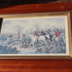 Tableau gravure chasse &agrave; courre