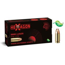Cartouches GECO HEXAGON Calibre 9mm 124grs - Boite de 50 unit&eacute;s