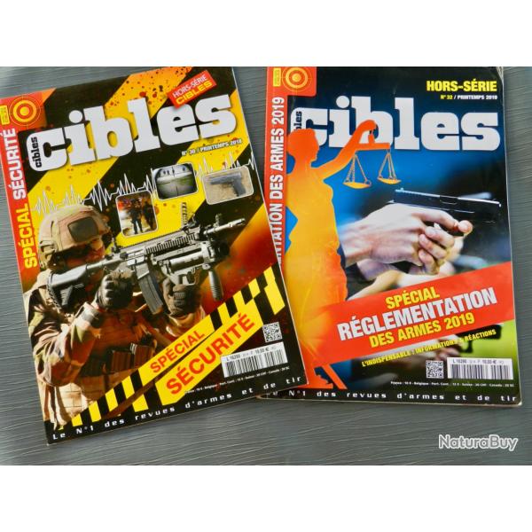 Lot de 2 hors-s�rie  � CIBLES � - S�curit� 2018 & R�glementation des armes